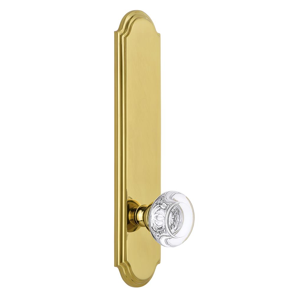 Grandeur by Nostalgic Warehouse ARCBOR Arc Tall Plate Dummy with Bordeaux Knob in Lifetime Brass